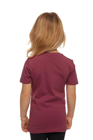 Açık Mürdüm Basic Unisex Çocuk Sıfır Yaka Kısa Kollu Tişört