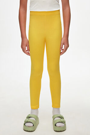 Sarı Basic Kız Çocuk Kışlık Tayt