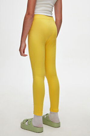 Sarı Basic Kız Çocuk Kışlık Tayt