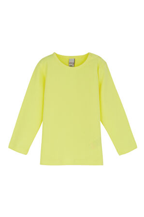 Açık Sarı Basic  Çıtçıtlı Uzun Kollu Bebek Tişört