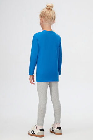 Saks Basic Unisex Çocuk Kışlık Sıfır Yaka Uzun Kollu Tişört