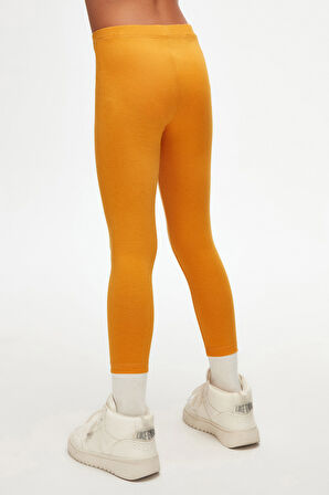 Kadmium Sarı Basic Kız Çocuk Yazlık Tayt