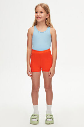 Turuncu Basic Kız Çocuk Dans Şort