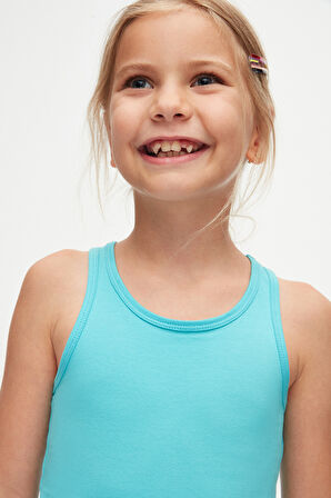 Açık Turkuaz Basic Kız Çocuk Yüzücü Atlet