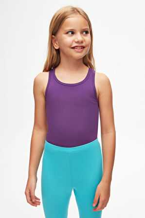 Açık Turkuaz Basic Kız Çocuk Yazlık Tayt