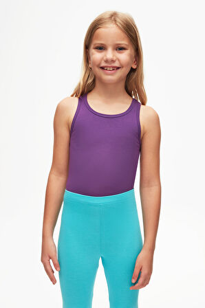 Açık Turkuaz Basic Kız Çocuk Yazlık Tayt