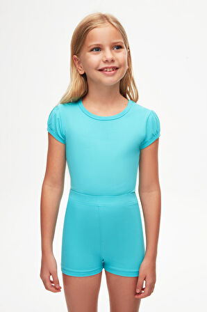 Açık Turkuaz Basic Kız Çocuk Dans Şort