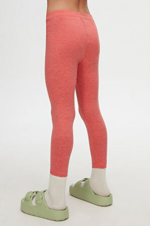 Turuncu Melanj Basic Kız Çocuk Yazlık Tayt