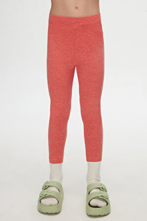 Turuncu Melanj Basic Kız Çocuk Yazlık Tayt