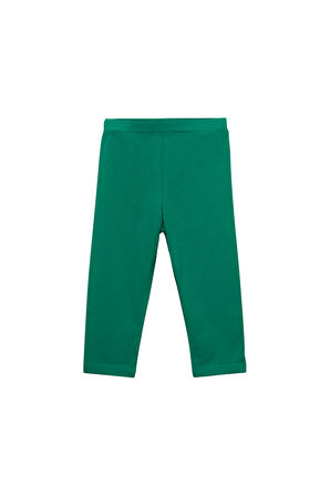 Yeşil Basic Kız Çocuk Diz Altı Tayt Kapri