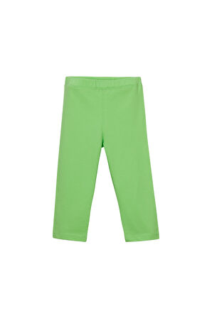 Fıstık Yeşil Basic Kız Çocuk Diz Altı Tayt Kapri