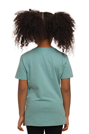 Çağla Yeşil Basic Unisex Çocuk Sıfır Yaka Kısa Kollu Tişört
