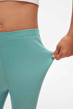 Çağla Yeşil Basic Kız Çocuk Yazlık Tayt