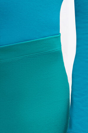 Petrol Basic Kız Çocuk Diz Altı Tayt Kapri