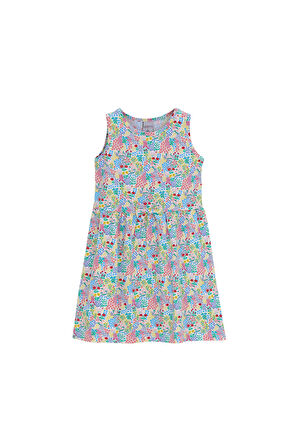 Botanic Garden Kız Çocuk Desenli Kolsuz Elbise