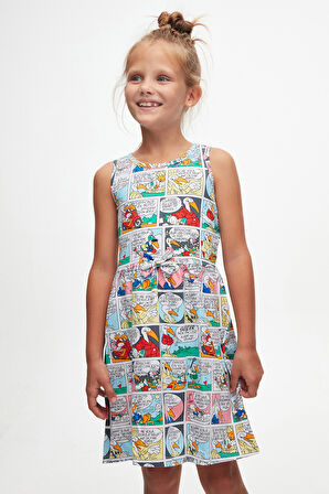 Cartoon Network Kız Çocuk Desenli Kolsuz Elbise