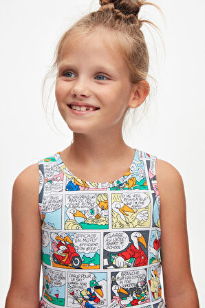 Cartoon Network Kız Çocuk Desenli Kolsuz Elbise