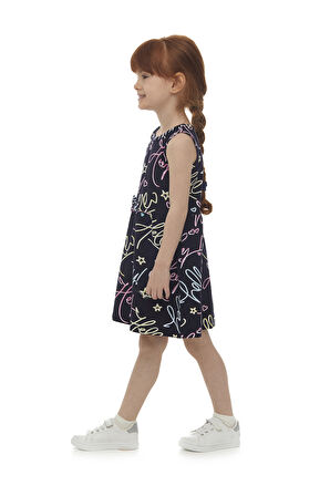 Hey Dude Kız Çocuk Desenli Kolsuz Elbise