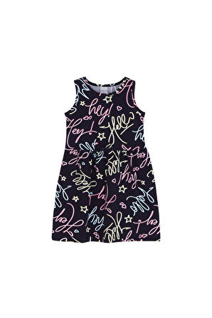 Hey Dude Kız Çocuk Desenli Kolsuz Elbise