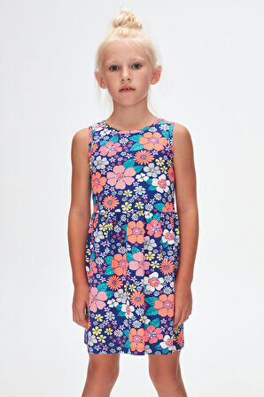 Neon Garden Kız Çocuk Desenli Kolsuz Elbise