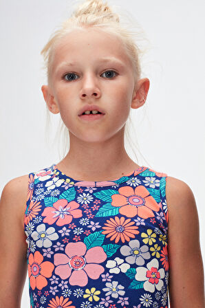 Neon Garden Kız Çocuk Desenli Kolsuz Elbise