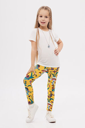 Cheerful Mushroms Kız Çocuk Yazlık Desenli Tayt