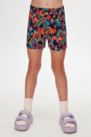 Brave & Happy Kız Çocuk Cepli Desenli Şort