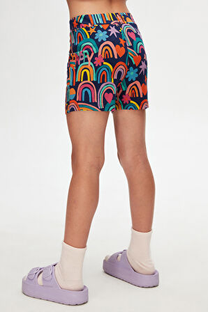 Brave & Happy Kız Çocuk Cepli Desenli Şort