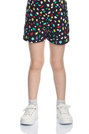 Cutouts Shape Kız Çocuk Desenli Cepli Şort