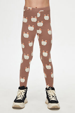 Sleepy Bunny Kız Çocuk Desenli Yazlık Tayt