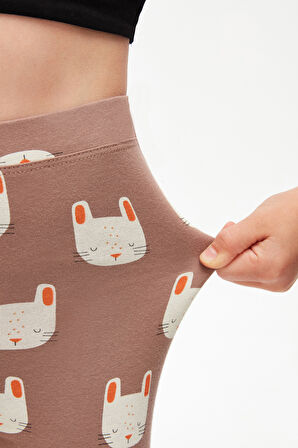 Sleepy Bunny Kız Çocuk Desenli Yazlık Tayt