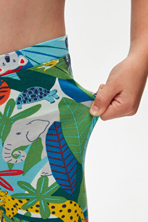 Tropical Zoo Kız Çocuk Desenli Yazlık Tayt