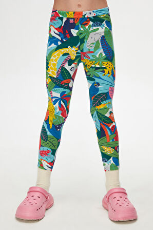 Tropical Zoo Kız Çocuk Desenli Yazlık Tayt