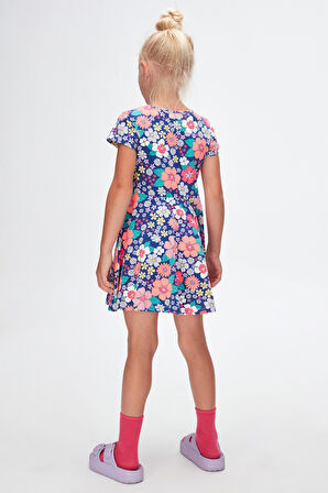 Neon Garden Kız Çocuk Desenli Kısa Kollu Elbise