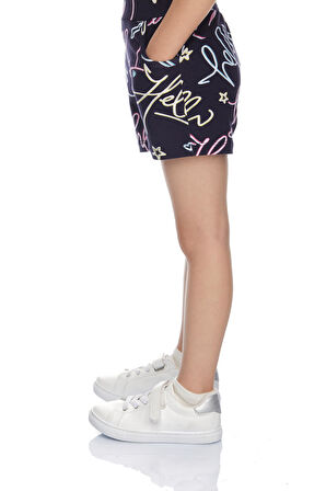 Hey Dude Kız Çocuk Desenli Cepli Şort