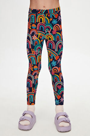 Brave & Happy Kız Çocuk Yazlık Desenli Tayt