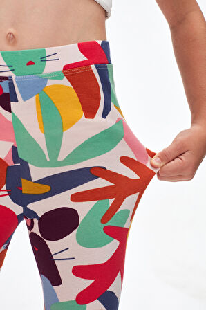 Cutouts Foliage Kız Çocuk Yazlık Desenli Tayt