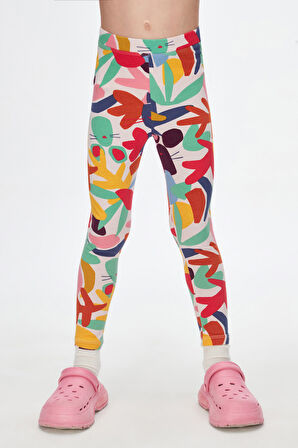 Cutouts Foliage Kız Çocuk Yazlık Desenli Tayt