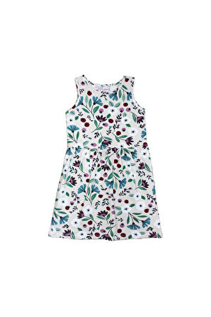 Fairy Garden Kız Çocuk Desenli Kolsuz Elbise