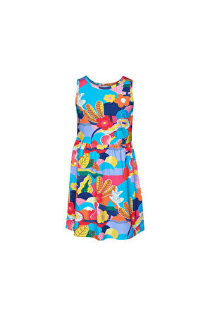 Sunny Garden Kız Çocuk Desenli Kolsuz Elbise