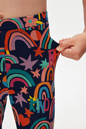 Brave & Happy Kız Çocuk Desenli Diz Altı Tayt Kapri