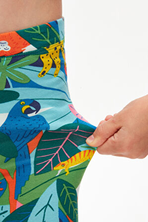 Tropical Zoo Kız Çocuk Desenli Diz Altı Tayt Kapri