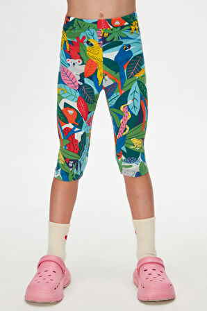Tropical Zoo Kız Çocuk Desenli Diz Altı Tayt Kapri