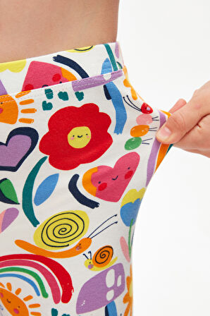 Kız Çocuk Little Friends Desen Kapri