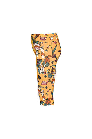 Cheerful Mushroms Kız Çocuk Desenli Diz Altı Tayt Kapri