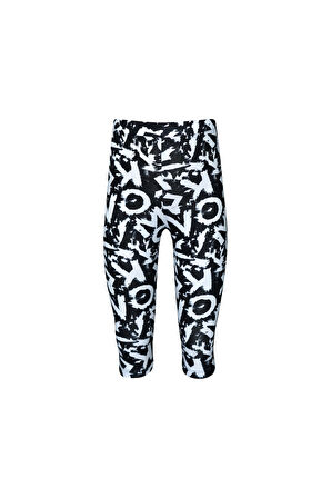 Aplhabet Kız Çocuk Desenli Diz Altı Tayt Kapri