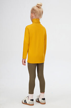 Hardal Basic Kışlık Tam Balıkçı Yaka Uzun Kollu Kız Çocuk Tişört