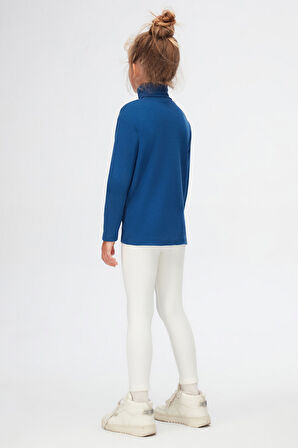 İndigo Basic Kışlık Tam Balıkçı Yaka Uzun Kollu Kız Çocuk Tişört