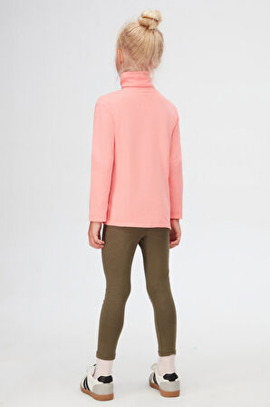 Somon Basic Kışlık Tam Balıkçı Yaka Uzun Kollu Kız Çocuk Tişört