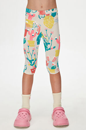 Spring Cactus Kız Çocuk Desenli Diz Altı Tayt Kapri